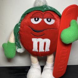 M&M Red 10" Plush Christmas Snow Board With Tags