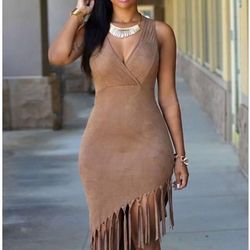 Brown Fringe Dress (Pocahontas Indian Costume)