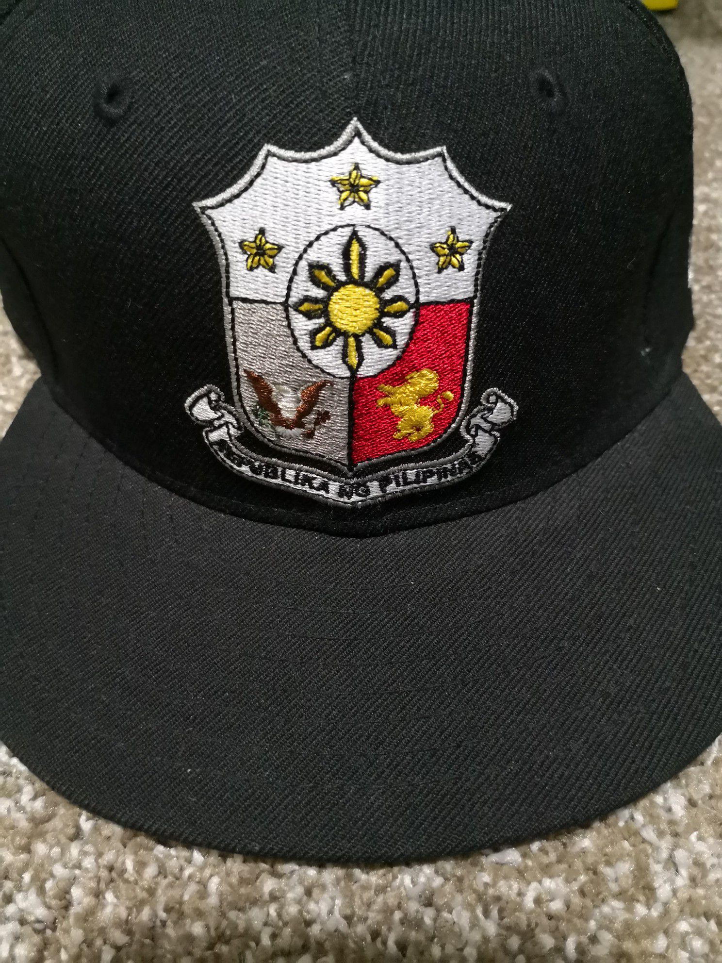 Philippines flag of arms black fitted hat