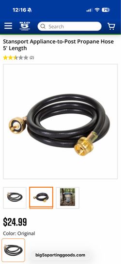 Appliance to Post Propane Hose 5' Length