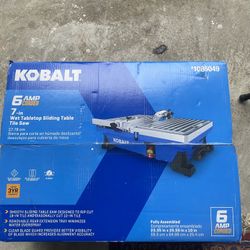 New Damage Box. Kobalt 6-Amp 7-in-Blade Corded Wet Tabletop Sliding Table Tile Saw $195.00 O.B.O.