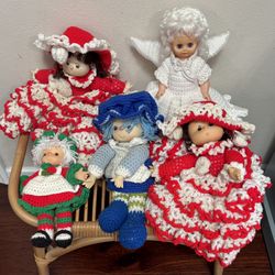5 Vintage Crocheted Dolls Collection $20 for All