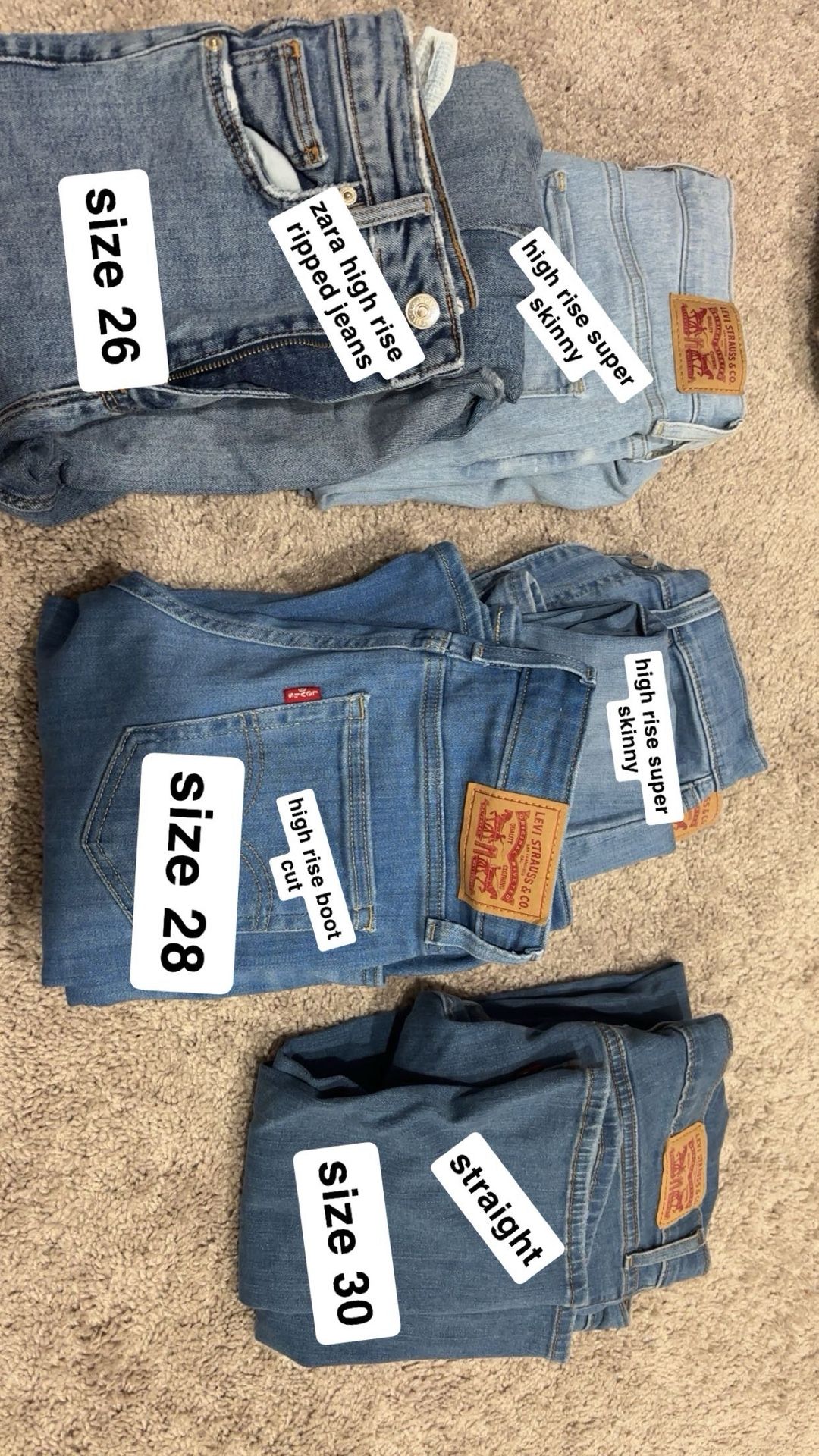 LEVI AND ZARA JEANS