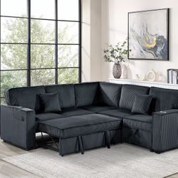 Brand New Super Plush Comfy Pullout Sectional 