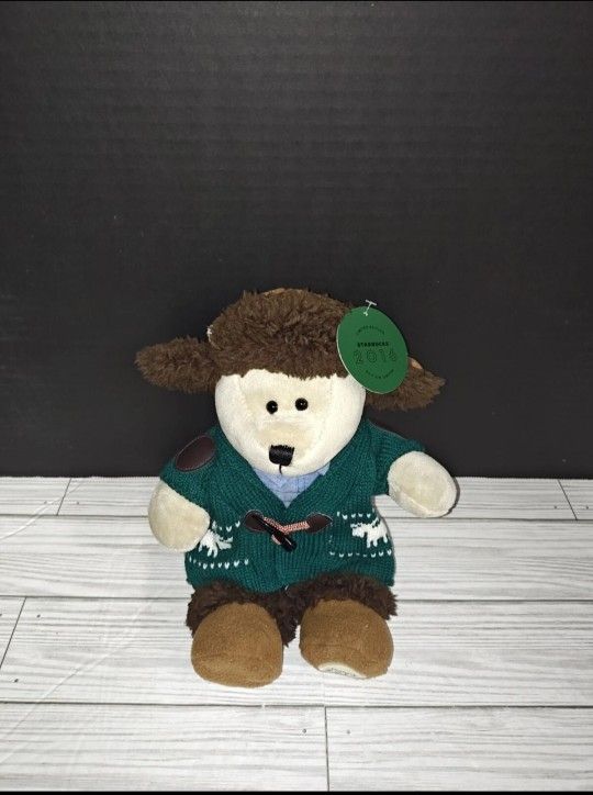 Starbucks Bearista Bear 2016 Plush Winter Sweater & Hat 119th Limited Edition