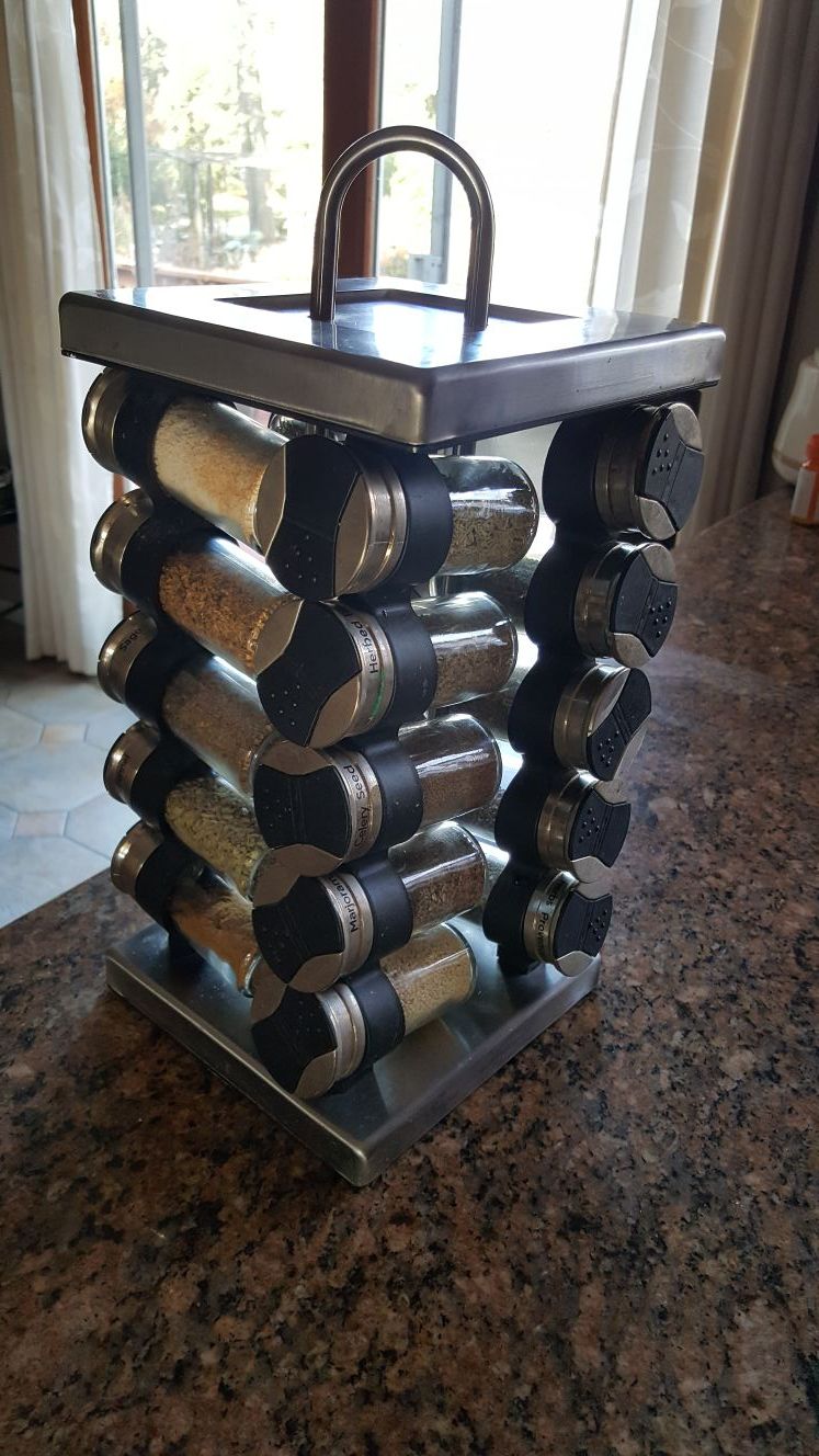 Revolving Spice rack with 20 spice jars from bed bath & beyond