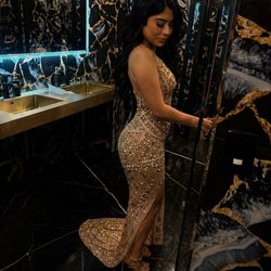 Prom dress gold and silver