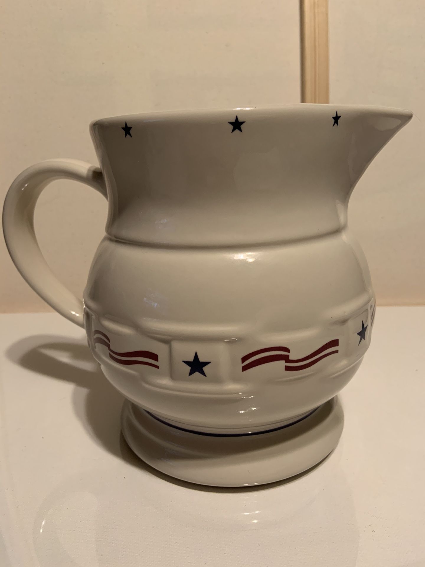 Longaberger Pottery Large 2quart Pitcher