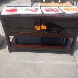 Dark Espresso Brown Wood-Finished Media Console Entertainment Center!! 