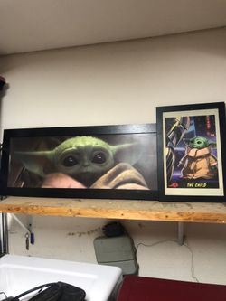 2 Disney Star Wars the child framed posters like new