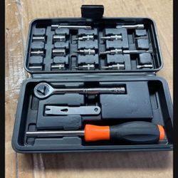 #TL43 Orange 20 Piece Auto Repair Tool Set Includes Screwdriver Hex Socket Ratchet Hand Tools Perfect For Headlight Replacement And Headlight Installa