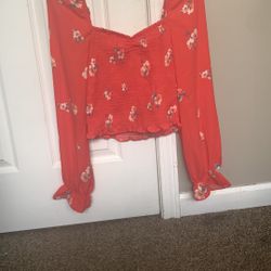 Floral Red Women's Top
