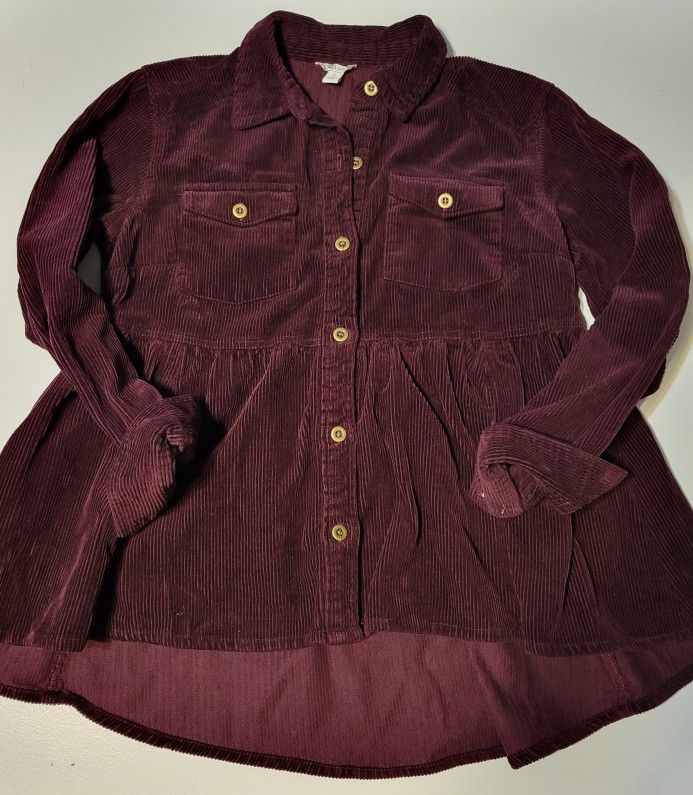 Burgundy Shirt/Jacket Size Small
