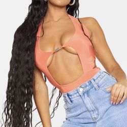 bodysuit orange pretty little thing 