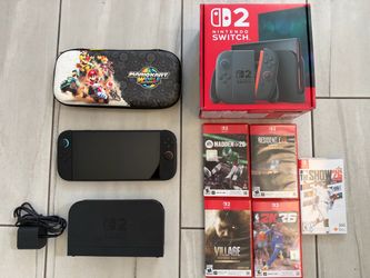 Nintendo Switch 2 with 6 games and case bundle