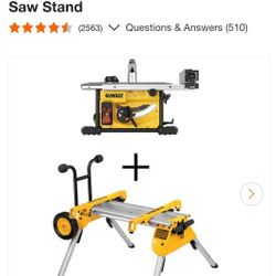 Dewalt 15 AMP Corded Table Saw With Stand
