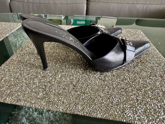 Black leather shoes