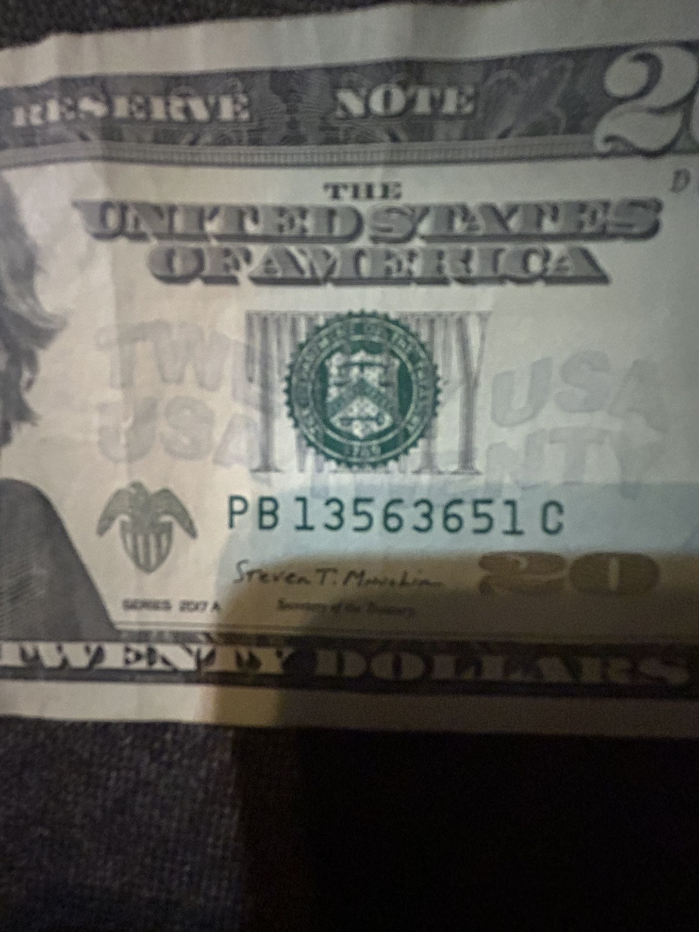 Rare Jackson $20 Note Quad On The Serial Number