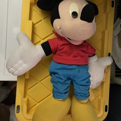Mickey Mouse plush toy stuffed animal vintage heavy 28 inch