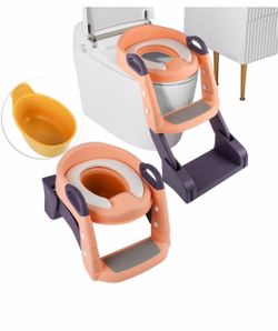 3 in 1 Toddler Potty Training Seat Chair with Ladder and Basin for Boys and Girls, Adjustable Kids Potty Training Seat for Toilet with Anti-Slip Wide