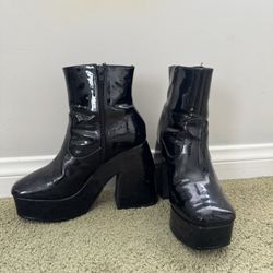 Black Latex Boots 