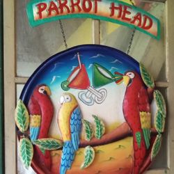 Parrot Head Handmade In Key West Metal Sign 32"