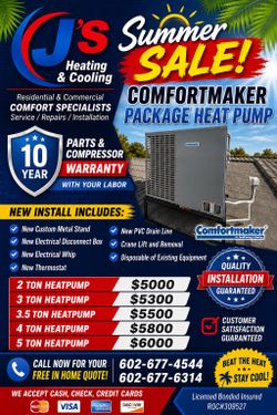 New AC Heat Pump 2-5 Ton