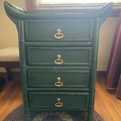 Green Wicker Dresser 