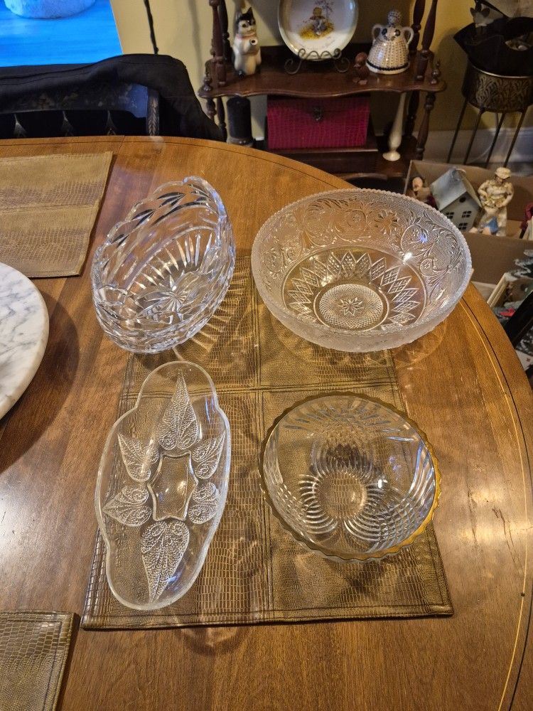 4 Pieces of vintage american cut glass