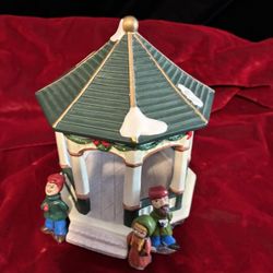Winter Gazebo with People 