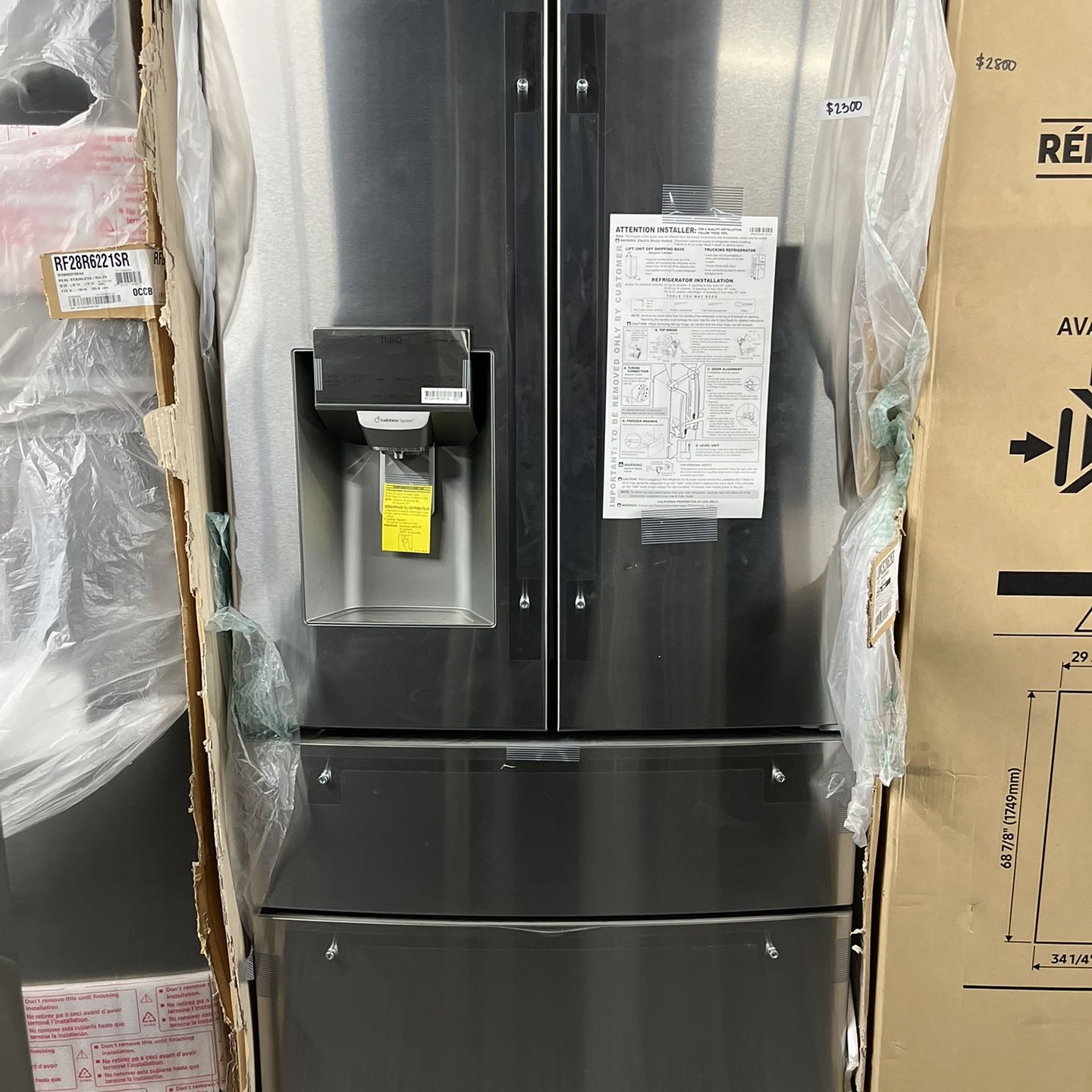 New Lg 4 Door Stainless Steel Refrigerator 