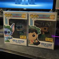 Hula Lilo & Hula Stitch Hot Topic Exclusives Funko Pop! #521 & #718