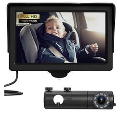 Brand new Baby Car Camera, HD Display Baby Car Mirror with Night Vision Feature, 4.3 inch Baby Car Camera with Monitor Wide Clear View, Backseat Cam