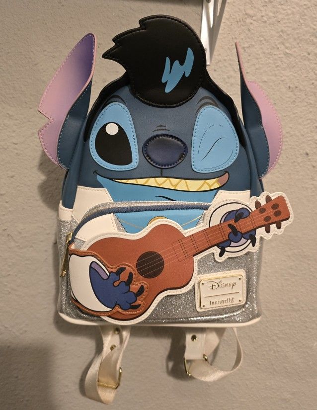 Stitch Guitar Loungefly Backpack & Wallet