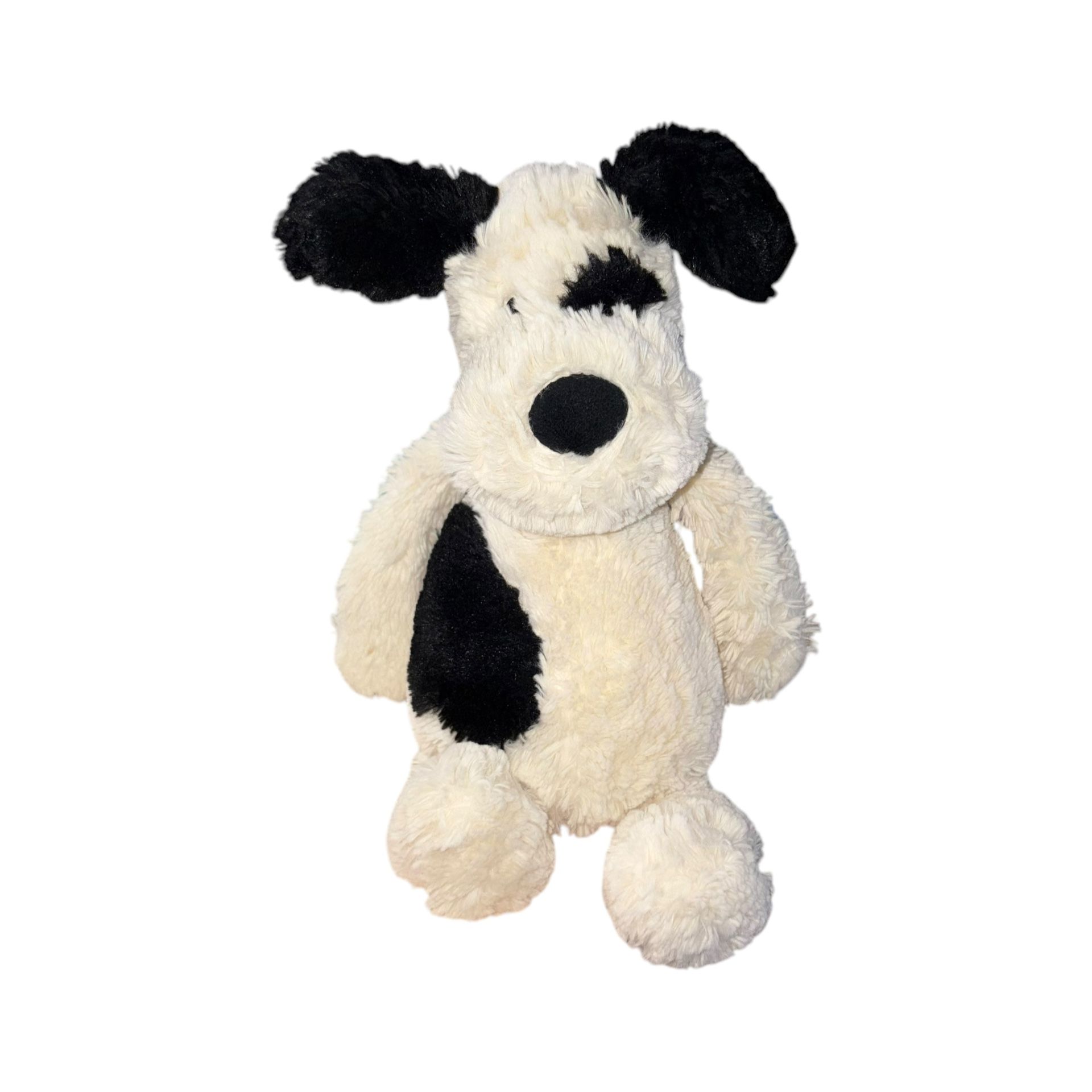 Jellycat Bashful Puppy Dog Plush Cream Black Stuffed Animal Toy 12”