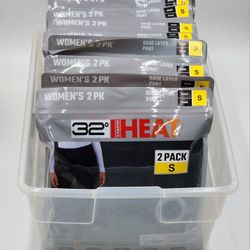 Lot Of 10 32⁰ Heat Women's 2 Pack Black Base Layer Pant New In Package 