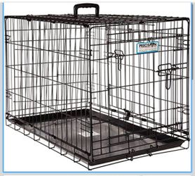 Two Door Wire Dog Crate, 30 Inch, For Pets 30-50 lbs
