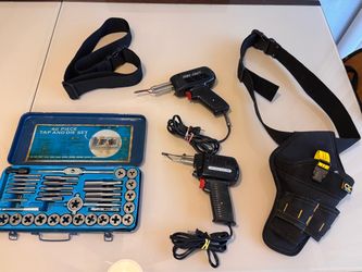 Mixed Tool Lot ā Tap & Die Set, Soldering Guns, Tool Holster