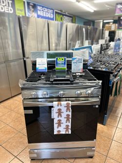 New Samsung 5 Burner Gas Stove with Air Fry Stainless Steel