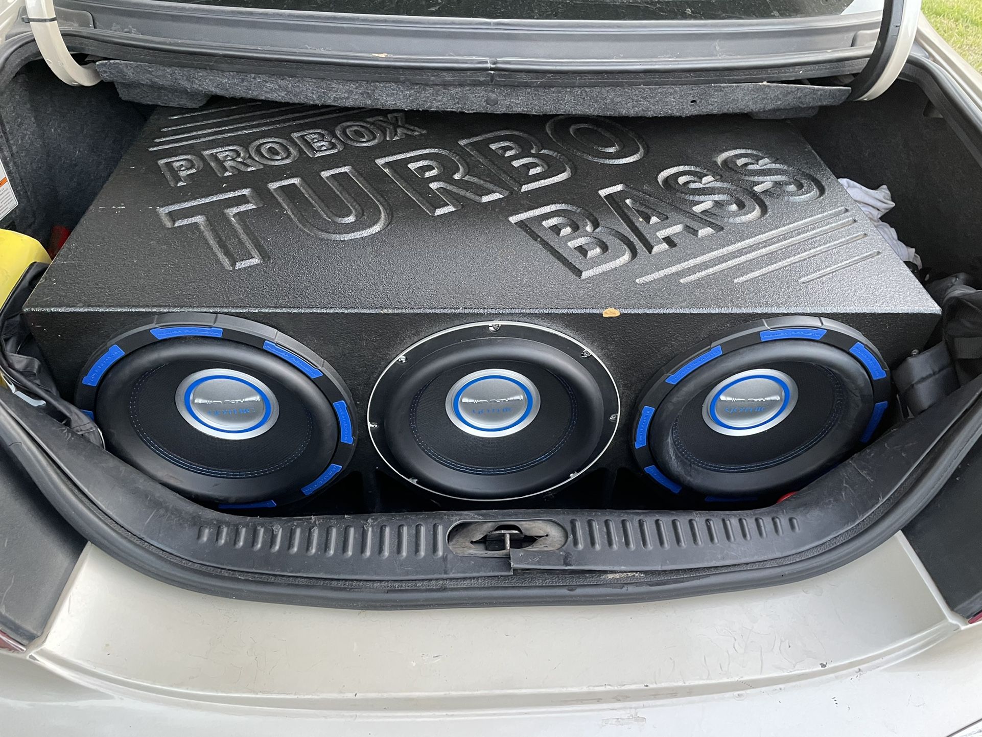 3 Gothic Power Acoustik 12s In A Turbo Bass Box 