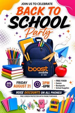 Evento de regreso a clases Agosto 21 de 3pm -6pm