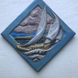 Heather Goff  Vintage Hand Made Art Tile