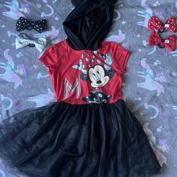 Minnie Mouse Dress With Bows Included