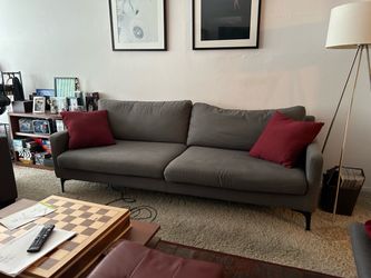 Low profile dark gray couch