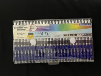 24 Blue Gel Pens – NEW / SEALED – Smooth Writing