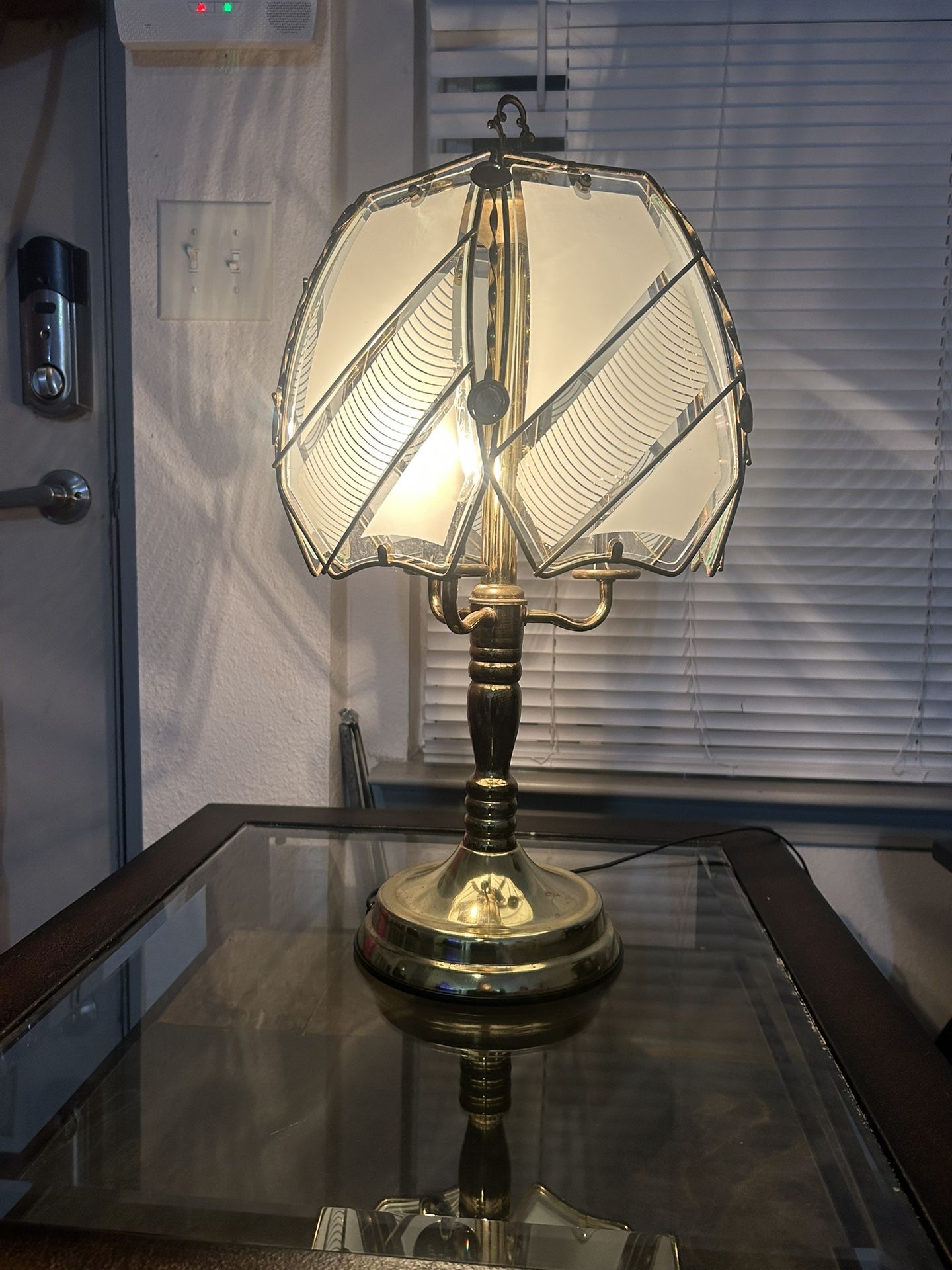 Vintage Victorian Glass Panel Lamp