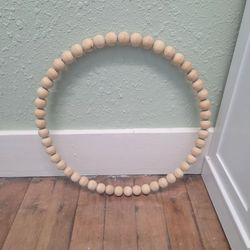 18" wood bead wreath