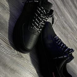Supreme All Black Air Force Ones