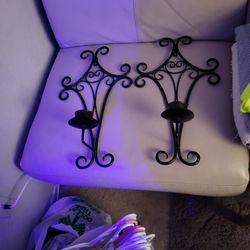 Wrought Iron Decorative Wall Candle Holders