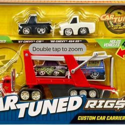 NEW 2025 MGA CAR TUNED RIGS CUSTOM CAR CARRIER With '87 C10 AND '90 CHEVY 454 SS
